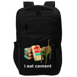 I Eat Cement Cursed Cat Funny Oddly Specific Dank Meme Impact Tech Backpack