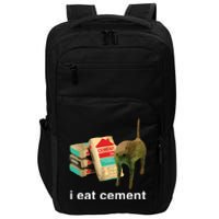 I Eat Cement Cursed Cat Funny Oddly Specific Dank Meme Impact Tech Backpack