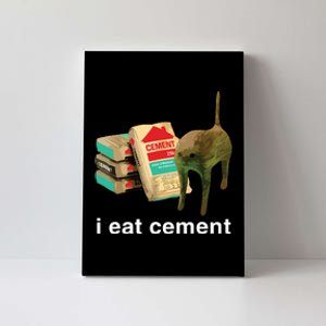 I Eat Cement Cursed Cat Funny Oddly Specific Dank Meme Canvas