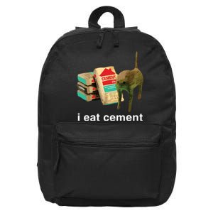 I Eat Cement Cursed Cat Funny Oddly Specific Dank Meme 16 in Basic Backpack