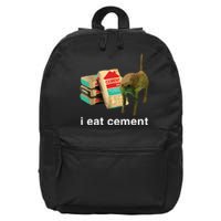 I Eat Cement Cursed Cat Funny Oddly Specific Dank Meme 16 in Basic Backpack