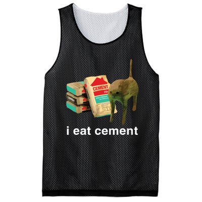 I Eat Cement Cursed Cat Funny Oddly Specific Dank Meme Mesh Reversible Basketball Jersey Tank