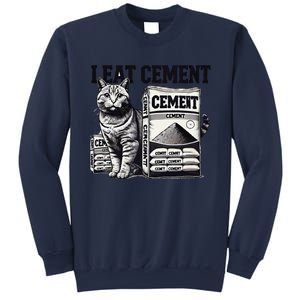 I Eat Cement Cursed Cat Funny Oddly Specific Weird Meme Sweatshirt