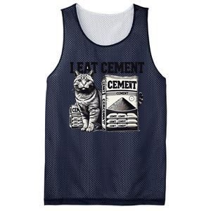 I Eat Cement Cursed Cat Funny Oddly Specific Weird Meme Mesh Reversible Basketball Jersey Tank