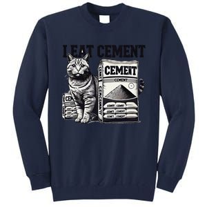 I Eat Cement Cursed Cat Funny Oddly Specific Weird Meme Tall Sweatshirt