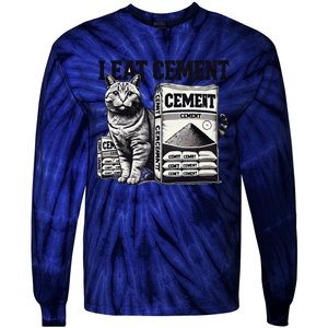 I Eat Cement Cursed Cat Funny Oddly Specific Weird Meme Tie-Dye Long Sleeve Shirt