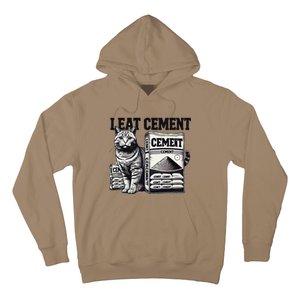 I Eat Cement Cursed Cat Funny Oddly Specific Weird Meme Hoodie