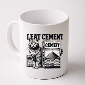 I Eat Cement Cursed Cat Funny Oddly Specific Weird Meme Coffee Mug