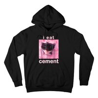 I Eat Cement Cursed Cat Funny Oddly Specific Dank Meme Hoodie