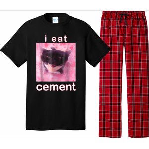 I Eat Cement Cursed Cat Funny Oddly Specific Dank Meme Pajama Set