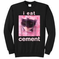 I Eat Cement Cursed Cat Funny Oddly Specific Dank Meme Tall Sweatshirt