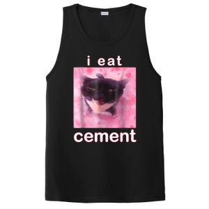 I Eat Cement Cursed Cat Funny Oddly Specific Dank Meme PosiCharge Competitor Tank