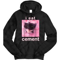 I Eat Cement Cursed Cat Funny Oddly Specific Dank Meme Tie Dye Hoodie