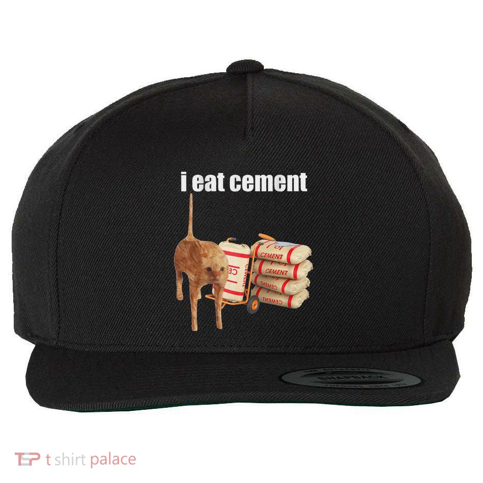 I Eat Cement Cursed Cat Wool Snapback Cap