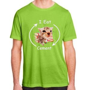 I Eat Cement Cursed Cat Funny Oddly Specific Weird Meme Adult ChromaSoft Performance T-Shirt