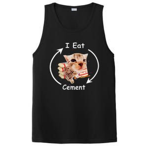 I Eat Cement Cursed Cat Funny Oddly Specific Weird Meme PosiCharge Competitor Tank