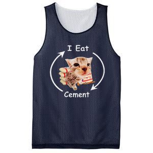 I Eat Cement Cursed Cat Funny Oddly Specific Weird Meme Mesh Reversible Basketball Jersey Tank