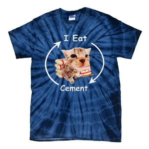 I Eat Cement Cursed Cat Funny Oddly Specific Weird Meme Tie-Dye T-Shirt