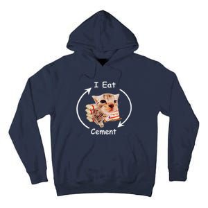 I Eat Cement Cursed Cat Funny Oddly Specific Weird Meme Tall Hoodie