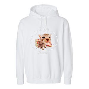 I Eat Cement Cursed Cat Funny Oddly Specific Weird Meme Garment-Dyed Fleece Hoodie