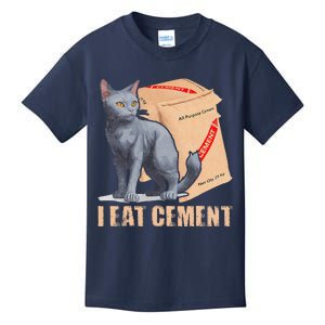 I Eat Cement Cursed Cat Funny Weird Meme Humor Oddly Specifi Kids T-Shirt