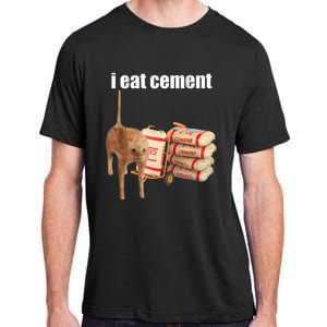 I Eat Cement Cursed Cat Funny Oddly Specific Dank Meme Adult ChromaSoft Performance T-Shirt