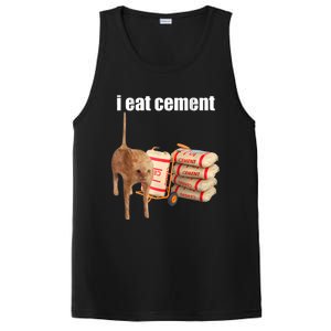 I Eat Cement Cursed Cat Funny Oddly Specific Dank Meme PosiCharge Competitor Tank