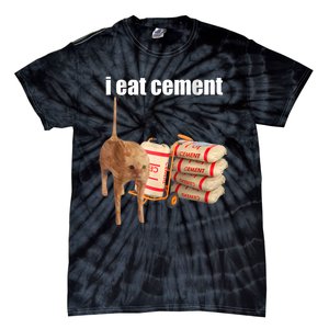 I Eat Cement Cursed Cat Funny Oddly Specific Dank Meme Tie-Dye T-Shirt