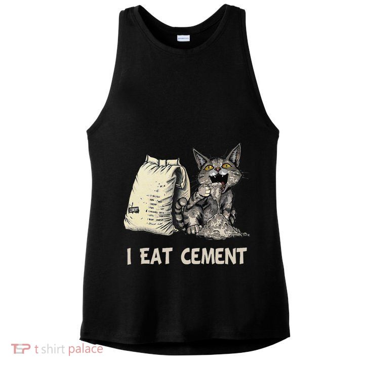 I Eat Cement Funny Cat Meme Ladies PosiCharge Tri-Blend Wicking Tank