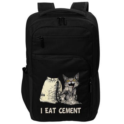 I Eat Cement Funny Cat Meme Impact Tech Backpack