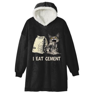 I Eat Cement Funny Cat Meme Hooded Wearable Blanket