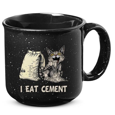 I Eat Cement Funny Cat Meme 15oz Campfire Ceramic Mug
