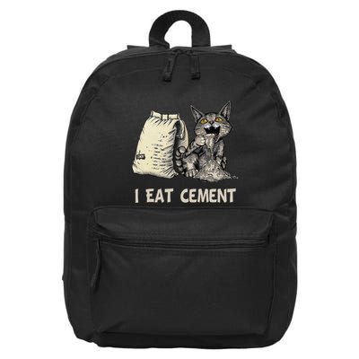 I Eat Cement Funny Cat Meme 16 in Basic Backpack