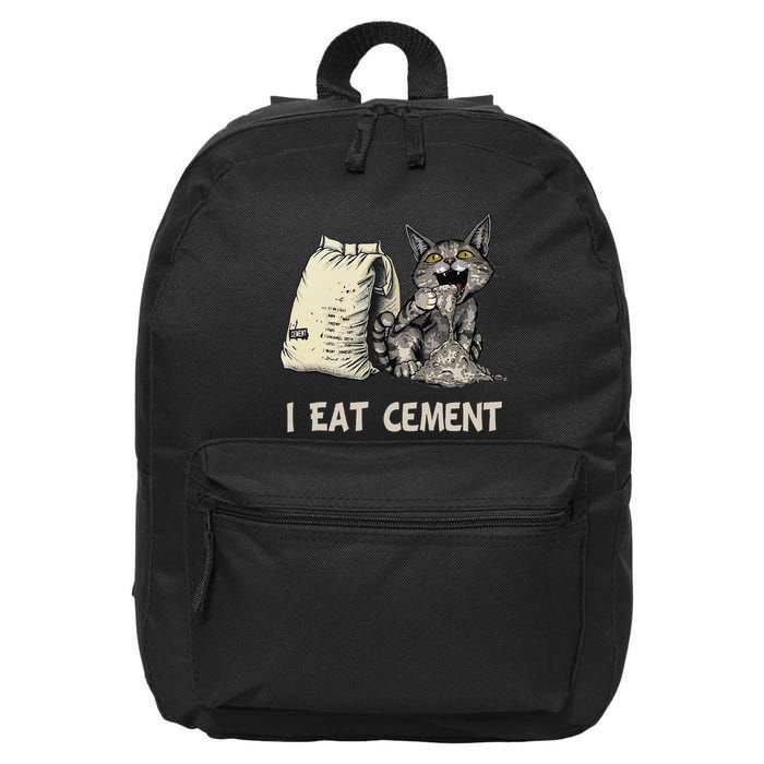 I Eat Cement Funny Cat Meme 16 in Basic Backpack