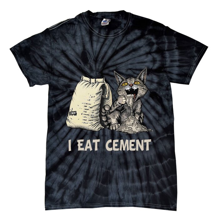 I Eat Cement Funny Cat Meme Tie-Dye T-Shirt