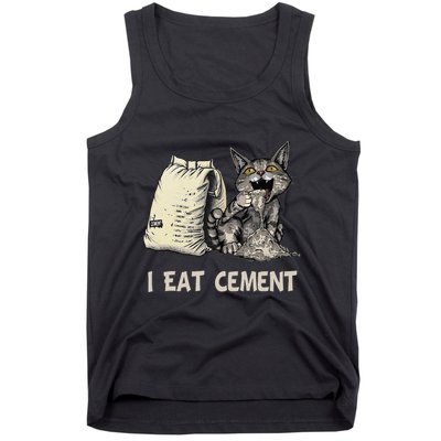 I Eat Cement Funny Cat Meme Tank Top