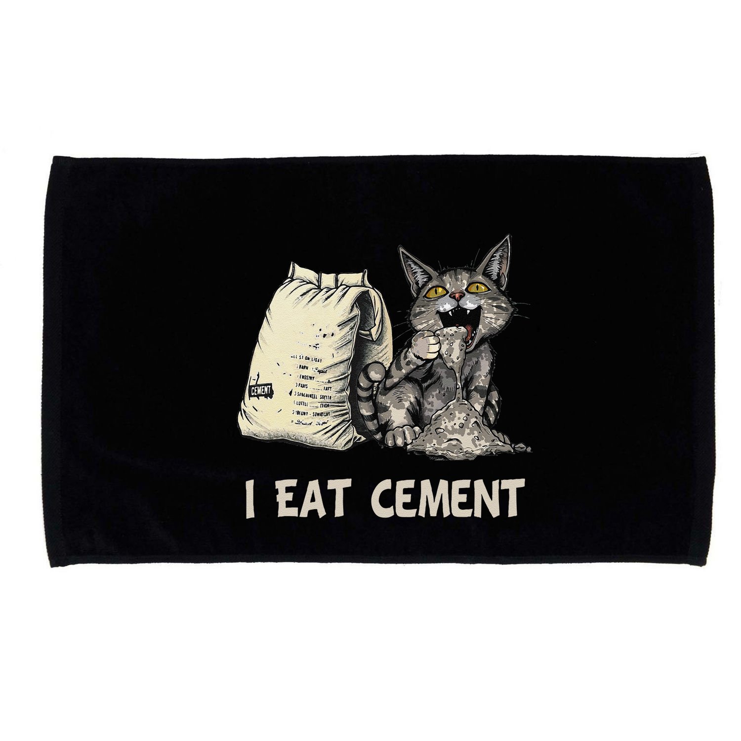 I Eat Cement Funny Cat Meme Microfiber Hand Towel