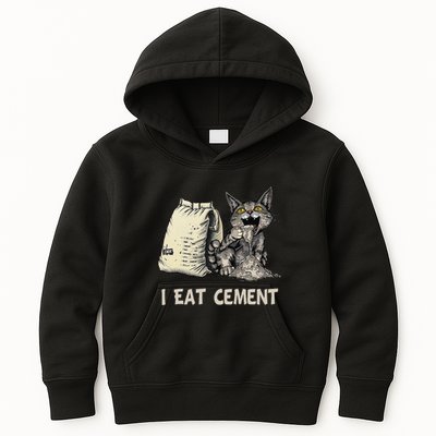 I Eat Cement Funny Cat Meme Kids Hoodie