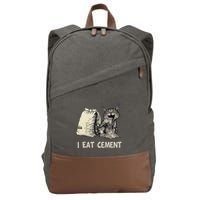 I Eat Cement Funny Cat Meme Cotton Canvas Backpack