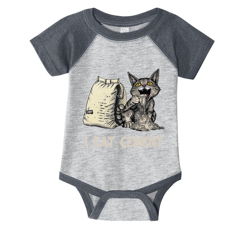 I Eat Cement Funny Cat Meme Infant Baby Jersey Bodysuit