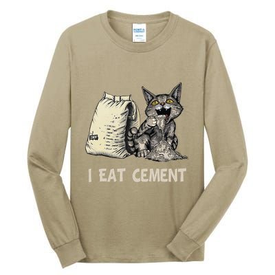 I Eat Cement Funny Cat Meme Tall Long Sleeve T-Shirt