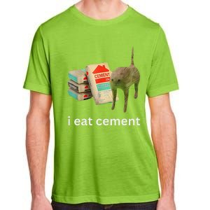 I Eat Cement Cursed Cat Funny Meme Adult ChromaSoft Performance T-Shirt