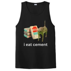 I Eat Cement Cursed Cat Funny Meme PosiCharge Competitor Tank