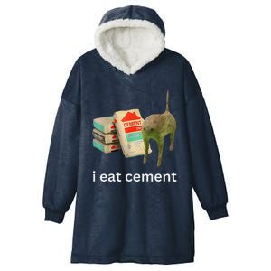 I Eat Cement Cursed Cat Funny Meme Hooded Wearable Blanket