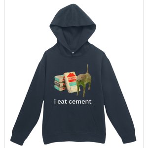 I Eat Cement Cursed Cat Funny Meme Urban Pullover Hoodie