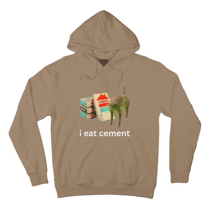 I Eat Cement Cursed Cat Funny Meme Hoodie