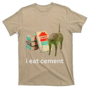 I Eat Cement Cursed Cat Funny Meme T-Shirt