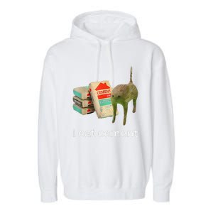 I Eat Cement Cursed Cat Funny Meme Garment-Dyed Fleece Hoodie