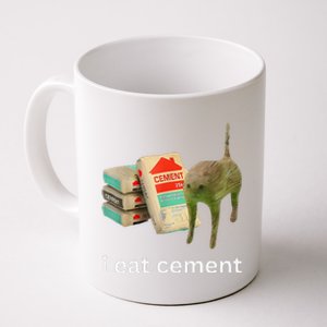 I Eat Cement Cursed Cat Funny Meme Coffee Mug