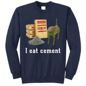 I Eat Cement Cursed Cat Funny Oddly Specific Dank Meme Sweatshirt